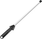 Total L.17.5-Inch/Rod L.12-Inch 3000-Grit Ceramic Sharpening Steel with Built-In Angle Guides and Anti-Breaking Cap, Sharpening Rod, Knife Steel, Ceramic Honing rod, Chaira Afilador Cuchillos