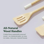 Magnetic Wooden Spatula for Cooking – 4-Piece Wood Spatula Set with No Paint & No Toxins - Wooden Cooking Utensil Sets with Dishwasher Safe & Magnetic Vent Mount – Kitchen Spatulas for Every Meal!