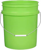 House Naturals 5 Gallon Premium HPDE Plastic Bucket - Made in USA Food Grade Storage Container, BPA Free All Purpose Pail (4, Lime)