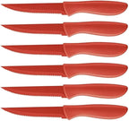 Cuisinart C55-6PCSR Advantage Color Collection 6-Piece Ceramic Coated Steak Knife Set, Red