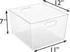 ClearSpace Clear Plastic Storage Bins – XL 4 Pack Perfect for Kitchen,Fridge, Pantry Organization, Cabinet Organizers