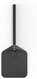 CURRENT® Perforated Pizza Peel, Lightweight Aluminum Pizza Paddle Turner with Heat-Resistant Handle, Ultra-Thin Edge for Easy Transfers, Minimizes Sticking, Ideal for Outdoor Pizza Ovens
