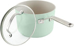 KitchenAid Hard Anodized Ceramic Nonstick Cookware Pots and Pans Set, 9 Piece - Pistachio