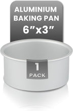 Restaurantware-Met Lux 6 x 3 Inch Straight-Sided Baking Tin, 1 Round Cake Pan - Oven-Ready, Freezable, Anodized Aluminum Round Baking Pan, Greaseproof, For Layer Birthday Cake
