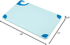 San Jamar Saf-T-Grip Plastic Cutting Board with Safety Hook, 12" x 18" x 0.5", Blue