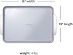 Caraway Non-Stick Ceramic Large Baking Sheet Duo - Naturally Slick Ceramic Coating - Non-Toxic, PTFE & PFOA Free - Perfect for Baking, Roasting, and More - Large (18" x 13") - White