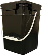 House Naturals 4 Gallon Square Food Grade Bucket Pail with Plastic Handles and Lid (Pack of 3) Made in USA containers (Black)