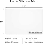 Gartful 2pcs Silicone Mats for Kitchen Counter, Large Heat Resistant Mat, 25 x 17 inches Countertop Protector, Non-Slip Placemat, Desk Saver Pad, Multipurpose Mat, Semi-Transparent