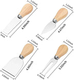 16 Pcs Mini Cheese Knife Set with Oak Handle - Stainless Steel Charcuterie Knife Set Including Cheese Fork, Slicer - Perfect for Charcuterie Boards