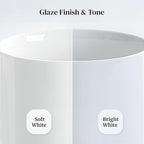 DOWAN White Cereal bowls, 16 Ounces Ceramic Dessert Bowls Set of 6, Oval Ice Cream Bowls for Cereal Snack Dessert Pasta and Side Dish, Microwave & Dishwasher Safe, Good Size for Garden Tea Parties