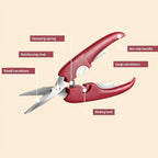 ACCUFINE Crab Crackers and Tools Red in Case Set for Party Crab Scissors for Cutting the Shell Lobster Crackers and Picks SetS with Carrying Case Seafood Scissor Shrimp (red)