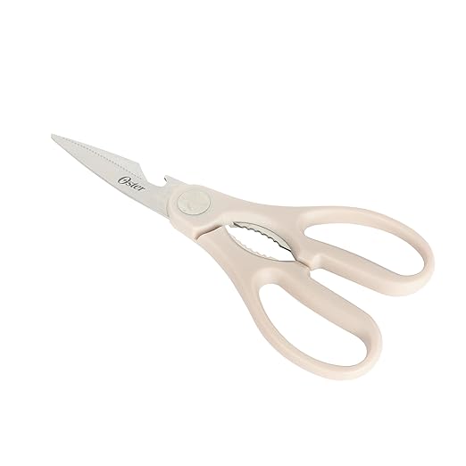 Oster Huntingfield 2 Piece Knife Set - Olive Wood Cleaver Knife and Stainless Steel Kitchen Shear Scissor