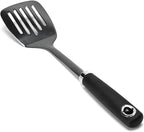 Brushed Slotted Stainless Steel Turner, Metal Spatulas for kitchen Use, Non-Slip Slotted Turner with Ergonomic Handle, Heavy Duty Cooking Utensils for Flipping Grilling Fish Eggs
