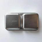 Stainless Steel Snack Containers for Kids and Adults [2/4/6-Pack Set] Reusable Food Storage Container Set with Lids-2 Compartment Bento Box for Lunch, Travel, Meal Prep- Leakproof & Dishwasher Safe(4)