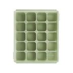 Baby Food Storage Silicone Cubes with Clip-On Lid Freezer Tray Baby Food Soups Purees Ice Safe Design Made in Korea (20cubes 0.8oz, Celadon Green Set of 2)