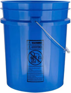 House Naturals 5 Gallon Premium HPDE Plastic Bucket - Made in USA Food Grade Storage Container, BPA Free All Purpose Pail (4, Blue)