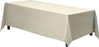 Gee Di Moda Ivory Rectangle Tablecloth - 90 x 132 Inch, Polyester, Wrinkle & Stain Resistant, Perfect for 6 Foot Table, Buffet, Parties & More