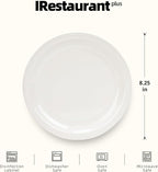 Stoneware Narrow Rim Commercial Grade Dinnerware, America White, Plate 8.25, Case of 36