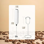 SUPRUS Ultra Fast Handheld Milk Frother Double Whisk with Stand 2 Batteries Stainless Steel for Lattes Cappuccino Matcha Hot Chocolate Coffee Bar Accessories Kitchen Gadgets Gift