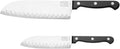 Chicago Cutlery 2-Pc Knife Set, Santoku and Partoku Cooking Knife Set, Stainless Steel, Black Polymer Handle Kitchen Knife for Cutting, Chopping, Dicing, Mincing and More