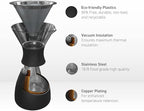 asobu Black Insulated Pour Over Coffee Maker (32 oz.) Double-Wall Vacuum, Stainless-Steel Filter, Stays Hot Up to 12 Hours (Black)