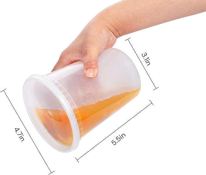 EDI [32 OZ, 20 Sets] Plastic Deli Food Storage Containers with Airtight Lids | Microwave-, Freezer-, Dishwasher-Safe | BPA Free | Heavy-Duty | Meal Prep | Leakproof | Recyclable