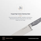 DURA LIVING 3.5 Inch Paring Knife – Essential High Carbon Stainless Steel, Razor-Sharp, Multipurpose Small Kitchen Knife, Ergonomic Handle, Perfect for Precision Tasks, Sleek Gray Design