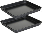 11 Inch Baking Sheets Pan Nonstick Set of 2, Walooza 1-inch Deep Baking Trays, 11X9 Inch Cookie Sheet Replacement Toaster Oven Tray, Non Toxic & Heavy Duty & Easy Clean