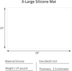 Gartful Silicone Mats for Countertop - Thicker, 28" by 20" Extra Large Multipurpose Mat, Counter Table Protector, Desk Saver Pad, Placemat Nonstick Nonskid Heat-Resistant Pad, Translucent