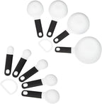 KitchenAid Universal Easy To Read Measuring Cup and Spoon Set with Soft Grip Handle for Maximum Control, Hang Hole and Nesting For Easy Storage, Dishwasher Safe, 9 Piece, White
