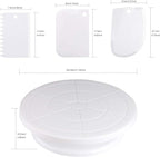 Cake Decorating Turntable,Cake Decorating Supplies with Decorating Comb/Icing Smoother(3pcs),2 Icing Spatula with Sided & Angled …