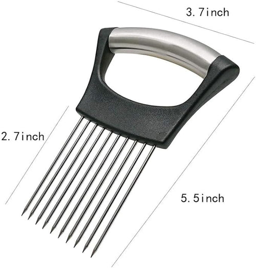2025 Upgraded Onion Slicer, Onion Holder Chopper for Slicing, Chopper Slicer Assistant Tool, Cutter for Slicing of Meat, Potato, Tomato Kitchen Gadgets (3, Black)
