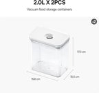 VAKUEN Premium Airtight Food Storage Containers, Rectangular 2PC-SET(2.11qt), Smart One-Click Seal Lid, 100% Leak Proof, Keep Food Fresh Longer, BPA-FREE, Dishwasher/Freezer & Microwave Safe