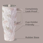 HydroJug Traveler - 32 oz Water Bottle with Handle & Flip Straw - Fits in Cup Holder, Leak Resistant Tumbler-Reusable Insulated Stainless Steel & Rubber Base - Gifts for Women & Men, Camo