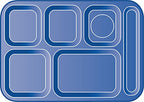 Carlisle FoodService Products Right Hand 6-Compartment Melamine Tray 14.5" x 10" - Dark Cranberry