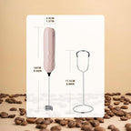 SUPRUS Ultra Fast Handheld Milk Frother Double Whisk with Stand 2 Batteries Stainless Steel for Lattes Cappuccino Matcha Hot Chocolate Coffee Bar Accessories Kitchen Gadgets Gift
