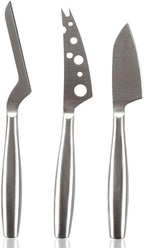 BOSKA Stainless Steel Cheese 3 Knife Set - Copenhagen For All Types of Cheese - Multi-Functional Cheese Slicer - Handheld Slicer - Silver Non-Stick - Dishwasher Safe - For Kitchen Cooking