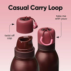 Owala FreeSip Twist Insulated Stainless Steel Water Bottle with Straw for Sports and Travel, BPA-Free, 24-oz, Black Cherry
