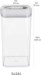 Amazon Basics Airtight Food Storage Containers, BPA Free, with Twist/Turn Lids, for Kitchen Pantry Organization, 10-Piece Square Set, Clear Plastic
