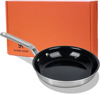 8 Inch Ceramic Non Stick Frying Pans - 5 Ply Stainless Clad Nonstick Skillet, Professional Cookware for Induction, All Stoves and Oven