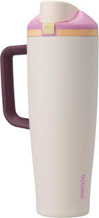 Owala FreeSip Tumbler Insulated Stainless Steel Water Bottle with Built-in Straw and Side Handle, For Travel, Work, School, and Sports, 40oz, BPA Free, Leak Proof, Deaybreak