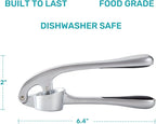 Garlic Press, Premium Rust Proof Kitchen Garlic Mincer Crusher Squeezer with Ergonomic handle, Ginger Crusher with Good Grip, Easy to Clean, Dishwasher Safe
