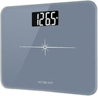 Ultra-Wide NUTRI FIT Bathroom Scale Digital High Accuracy Body Weight Scanner with Easy-to-Read Backlit LCD, 400 Pounds Ultimate Grey
