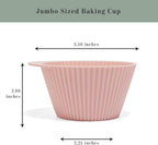 The Silicone Kitchen Reusable Silicone Baking Cups Silicone Muffin Liners for Cupcakes, BPA Free, Jumbo, 12 Pack, Pink Gray Blue