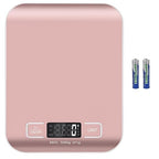 Digital Shipping Scale,Stainless Steel Panel, Accurate 5kg/1g Portable Postal Scale for Packages, Small Business,Kitchen, Food, Handmade, Liquids, and Boutique (Rose Gold)