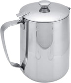 Stainless Steel Coffee Cup Mug Milk Frothing Pitcher Jug with Lid for Latte Coffee Art for Office Kitchen(2000mL)