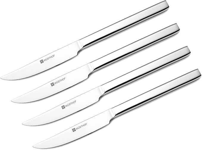 WÜSTHOF Stainless Steel 8-Piece Steak Knife Set with Black Presentation Chest
