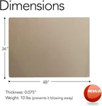 RESILIA Large Under Grill Mat – Heavy Duty, Reusable Outdoor Floor Protector Mats for Deck, Patio, & Garage – 36 Inch x 48 Inch, Beige/Tan Orange Peel, Made in The USA