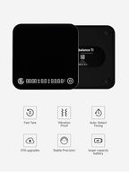 Coffee Scale with Timer and Flow Rate Tracking, 0.1g Precision, 3kg Capacity, Rechargeable, Smart App Compatible, Ideal for Espresso and Pour Over Brewing