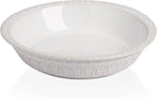 Sweejar Ceramic Pie Pan for Baking,Round Baking Dish Pan for Dinner 10 Inches, Pie Dish Non-Stick Pie Plate for Quiche, Tart, Cake, Pumpkin Pie, Pot Pies (White)